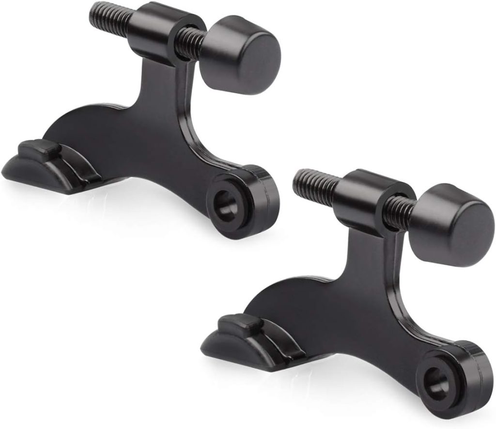 2 Pack Hinge Pin Door Stopper Black - Adjustable Heavy Duty Hinge Pin Door Stop with Black Rubber Bumper Tips