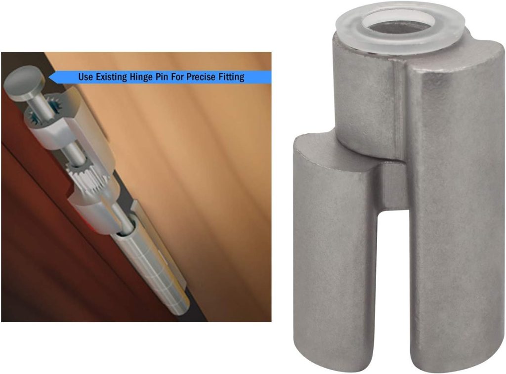 Nuk3y Door Saver 3 III Hinge Pin Stop for Residential Doors Fits All 3" to 4-1/2" Hinges (Satin NIckel)